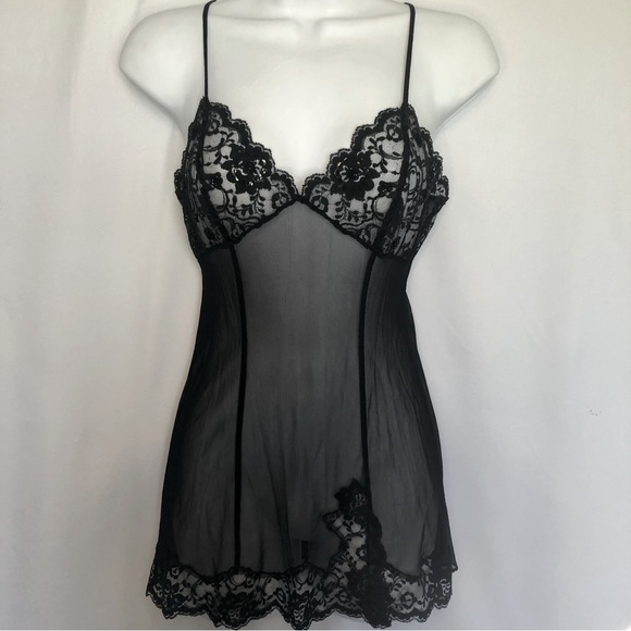 Victoria's Secret Other - Vintage Y2K Victoria’s Secret Black Lace Nightgown